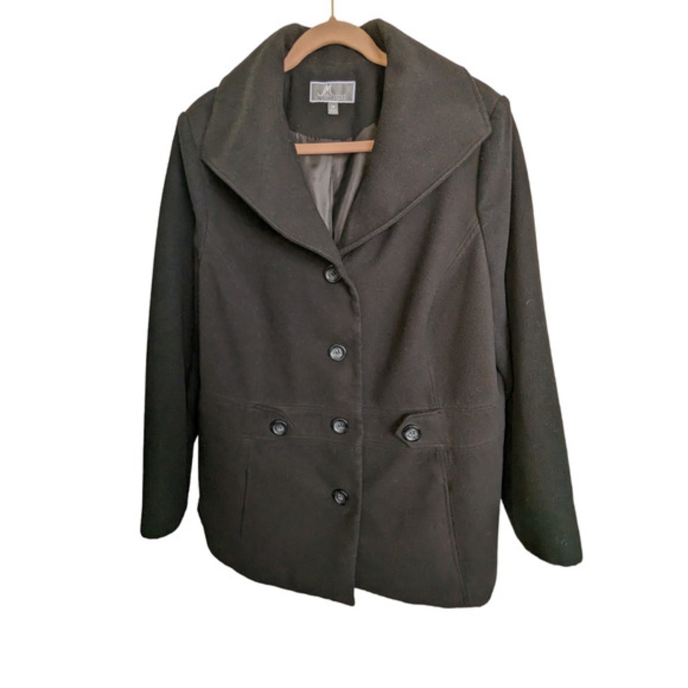 JM Collection Woman Pea Coat Dark Brown Double Breasted Plus Size 2X Winter